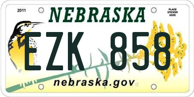 NE license plate EZK858