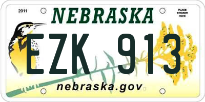 NE license plate EZK913