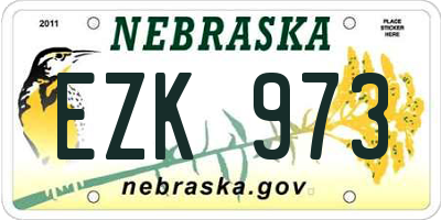 NE license plate EZK973