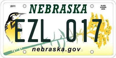 NE license plate EZL017