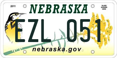 NE license plate EZL051