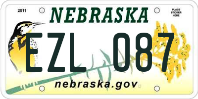 NE license plate EZL087