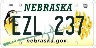 NE license plate EZL237