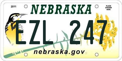 NE license plate EZL247