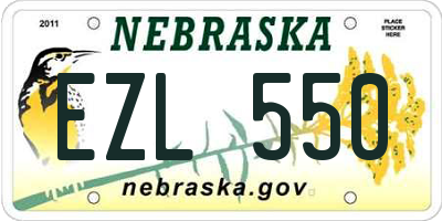 NE license plate EZL550