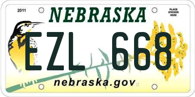NE license plate EZL668