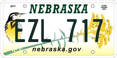 NE license plate EZL717