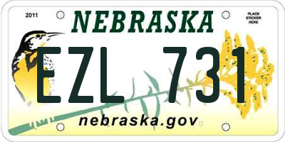 NE license plate EZL731
