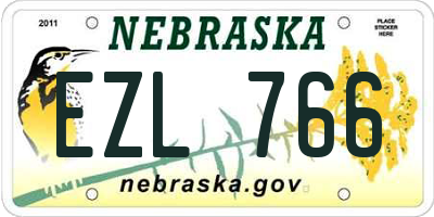 NE license plate EZL766