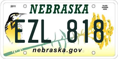 NE license plate EZL818