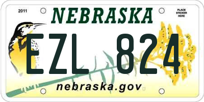 NE license plate EZL824
