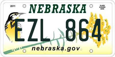 NE license plate EZL864