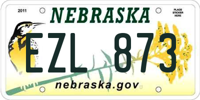 NE license plate EZL873