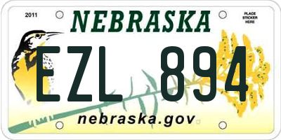 NE license plate EZL894