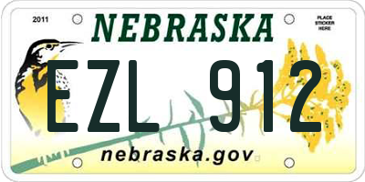 NE license plate EZL912