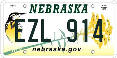 NE license plate EZL914