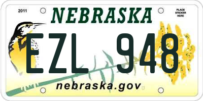 NE license plate EZL948