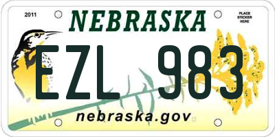 NE license plate EZL983