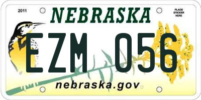 NE license plate EZM056