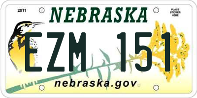 NE license plate EZM151