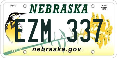 NE license plate EZM337