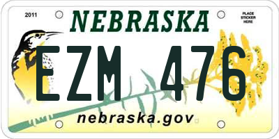 NE license plate EZM476