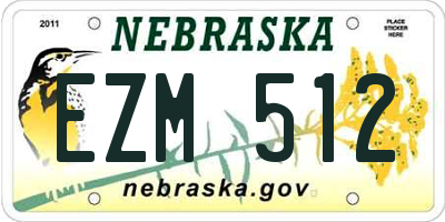 NE license plate EZM512