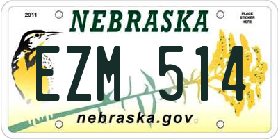 NE license plate EZM514
