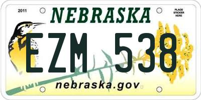 NE license plate EZM538