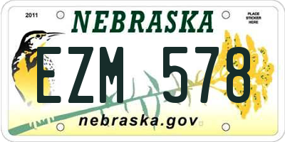 NE license plate EZM578
