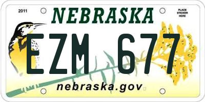 NE license plate EZM677