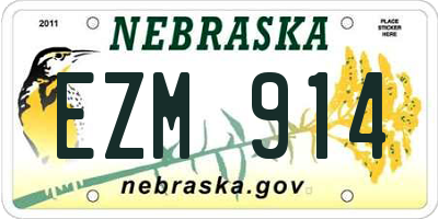 NE license plate EZM914
