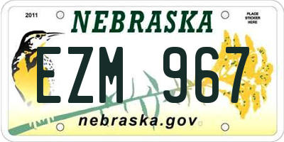 NE license plate EZM967