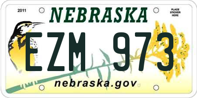 NE license plate EZM973