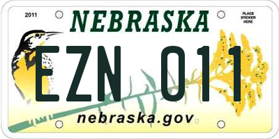 NE license plate EZN011