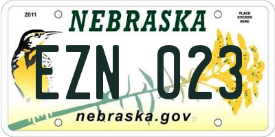 NE license plate EZN023