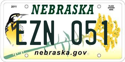 NE license plate EZN051
