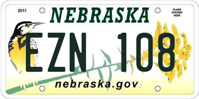 NE license plate EZN108