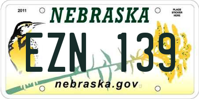 NE license plate EZN139
