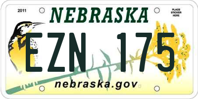 NE license plate EZN175