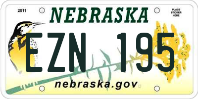NE license plate EZN195