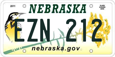 NE license plate EZN212