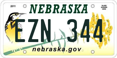 NE license plate EZN344