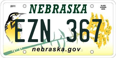 NE license plate EZN367