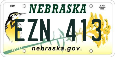 NE license plate EZN413