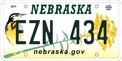 NE license plate EZN434