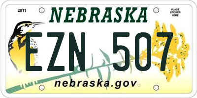 NE license plate EZN507