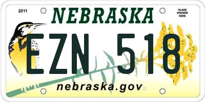 NE license plate EZN518