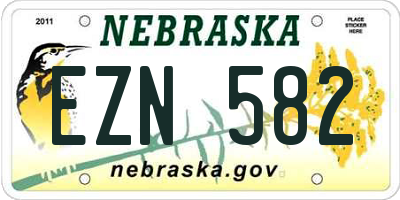 NE license plate EZN582