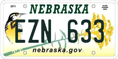 NE license plate EZN633